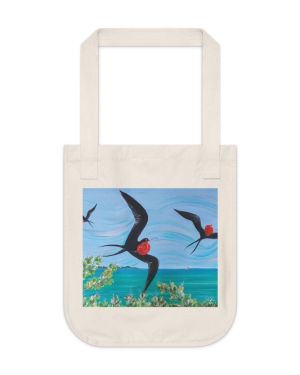 Organic Canvas Tote Bag with Vibrant Bird Designed by Edison Liburd