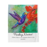 Vibrant Hummingbird Velveteen Plush Blanket – Cozy Home Decor