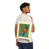 Vibrant Jazz Musician Cotton Canvas Tote Bag Designed by Antiguan artist Edison Liburd