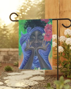 Garden & House Banner with Serene Woman Designed by Edison Liburd