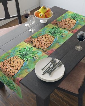 Tropical Pineapple Table Runner – Designed by Antiguan Artist Edison Liburd