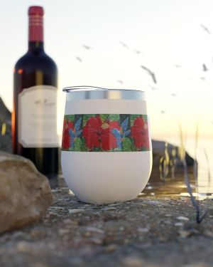 | Hibiscus & Bird Design Travel Mug – Designed by Edison Liburd