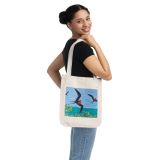 Organic Canvas Tote Bag with Vibrant Bird Designed by Edison Liburd