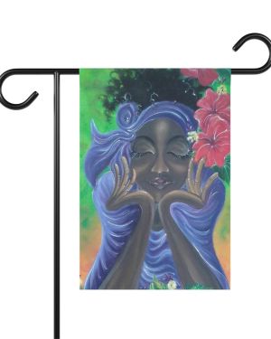 Garden & House Banner with Serene Woman Designed by Edison Liburd