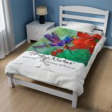 Vibrant Hummingbird Velveteen Plush Blanket – Cozy Home Decor