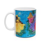 Vibrant Caribbean Ladies Ceramic Mug designed by Antiguan Artist Edison Liburd