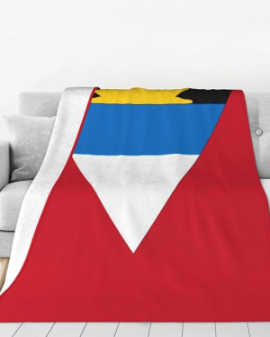 Cute Antigua Flag Blankets Soft Comfy Flannel Blanket